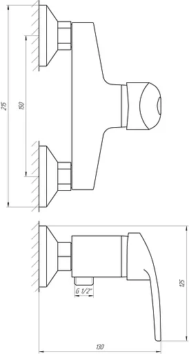 Смеситель для душа Globus Lux Caprice GLCA-0105N Хром - фото 4