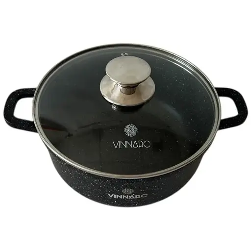 Каструля Vinnarc кругла 22 см 3.2 л вугільно-чорний (BL-0322NS) - фото 2