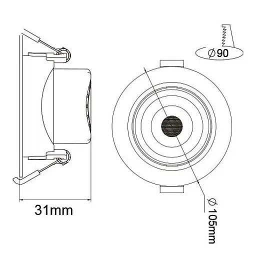 Світильник врізний поворотни "NORA-9" 9W 6400K білий - фото 2