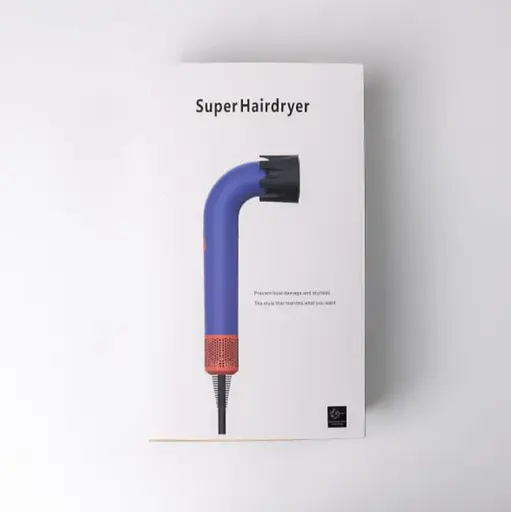 Фен-стайлер для волосся Super Hairdryer 1600 Вт 4 насадки, синій - фото 3