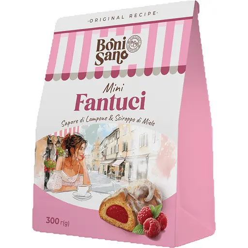 Печиво BonіSano Fantuci зі смаком малини 300 г
