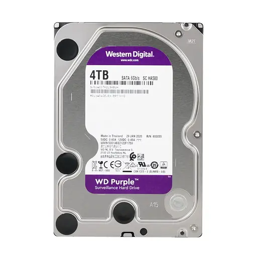 Жесткий диск 3.5" 4TB 64MB Western Digital Purple WD40EJRX (090-00010)