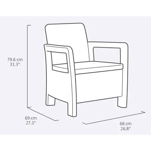 Комплект садових меблів Allibert Keter Tarifa Balcony коричневий - фото 8