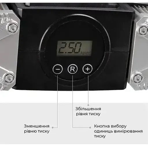 Автокомпресор Gemix Model I двопоршневий з сумкою цифровий манометр функція Autostop ліхтарик 60 л/хв - фото 3