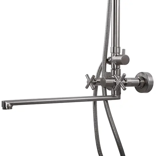 Душова система Globus Lux DUKAT SD4-SH-208 змішувач з нержавіючої сталі для ванної з верхнім душем і лійкою - фото 3