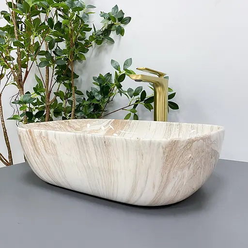 Умивальник VBI Ravenna travertine glossy накладний VBI-011204 - фото 5