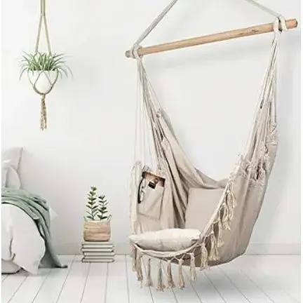 Качели садовые кокон бразильский садовый гамак беж MKS - фото 2