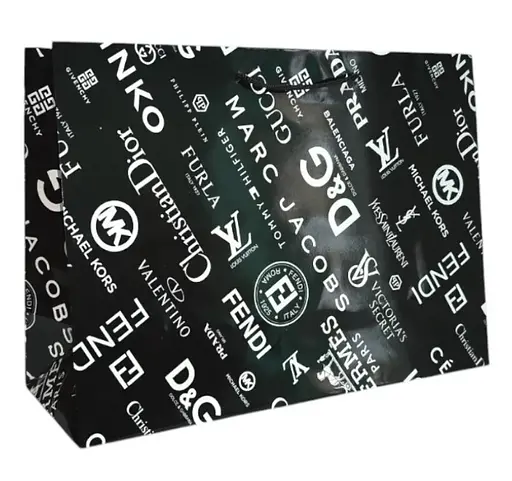 Подарочный пакет, 150 г/м², Бренды, 35x25x10 см, 6 шт. в упаковке