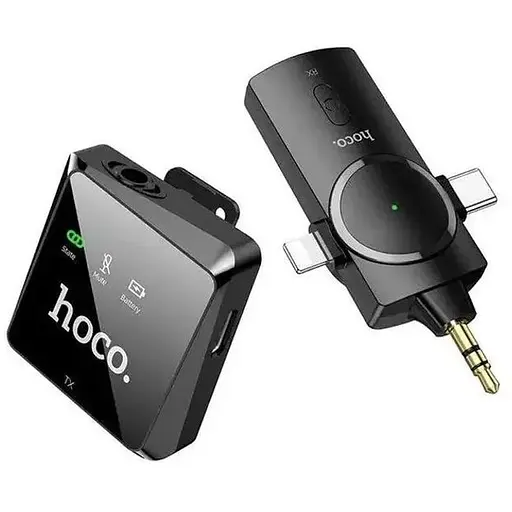 Микрофон петличка беспроводной HOCO S31 Stream Wireless Microphone + Receiver 3in1 (USB-C 3.5mm Lightning)
