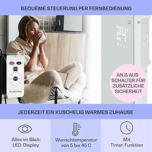 Конвекторний обігрівач Klarstein Bornholm ECO 2000 Вт білий (10030917) - фото 4