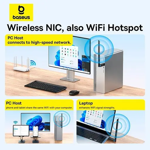 USB Wi-Fi адаптер Baseus FastJoy Series 150 Мбит/с B01317600111-00 - фото 7