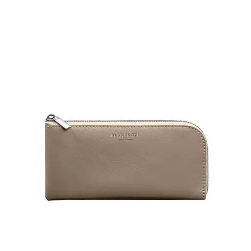 Кожаный портмоне-купюрник на молнии 14.1 светло-бежевый - фото 11