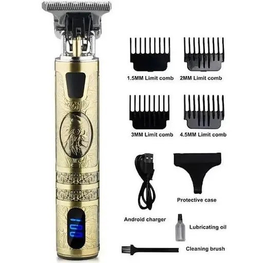 Универсальный триммер для волос Domotec MS-437 машинка для стрижки с насадками аккумуляторная с LED-дисплеем USB Золотистый 5 Вт - фото 3