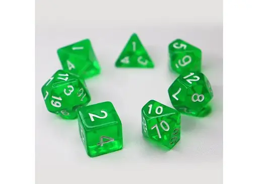 Набір кубиків Transparent 7 Dice Set - Green , 7 шт. (g7dtran05) - фото 3