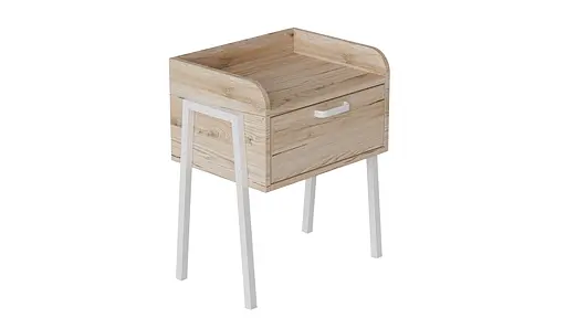 Модульна тумба Ferrum-decor Бетті 540x450x320 метал Білий ДСП Дуб Сан-Марино 16 мм (FRD-102991) - фото 4