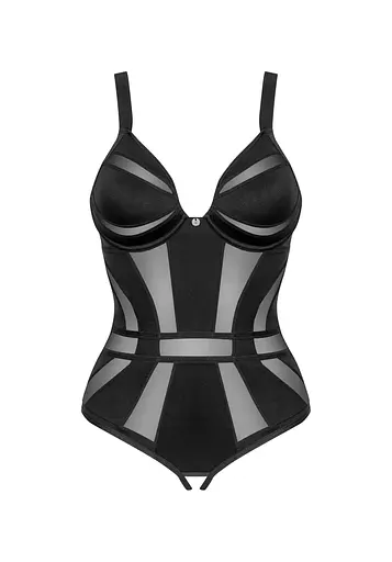 Боді Obsessive Chic Amoria otwarte M/L чорний - фото 5