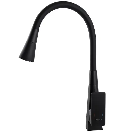 Смеситель для кухни Globus Lux NIAGARA GLN-0203SM-BB одноручный черный матовый с поворотным изливом 360° для установки на одно отверстие - фото 3