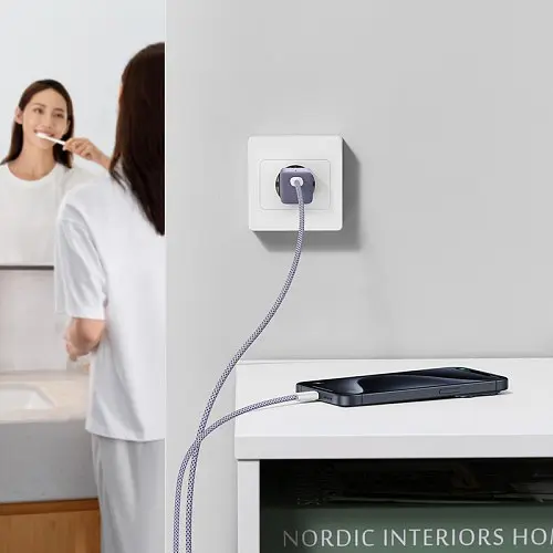 Сетевое зарядное устройство для Baseus GaN5 Fast Charger(mini) 1C 30W EU Cable Type-C to Type-C 1m фиолетовый P10110902523-00 - фото 3