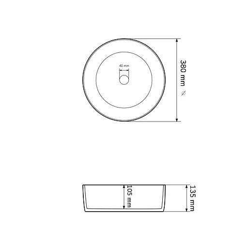 Умивальник VBI Prato black onyx matt накладний VBI-011406, Чорний матовий - фото 2