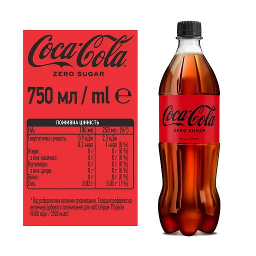Напій Coca-Cola Zero 0.75 л - фото 3