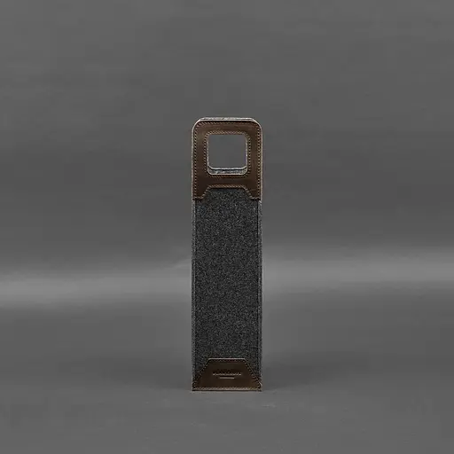 Чехол для вина BlankNote Краст 1.0 из фетра с кожаными вставками темно-коричневый - фото 4