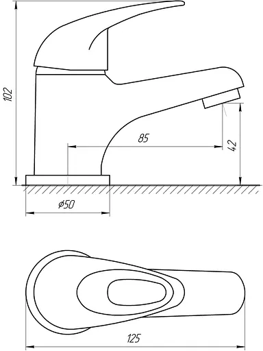 Змішувач для умивальника EcoMix Elit EM-101 Хром - фото 3