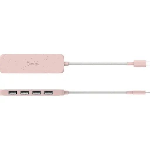 USB-хаб j5create JCH341ER-N USB-C на 4 USB-A, красный (JCH341ER-N) - фото 4