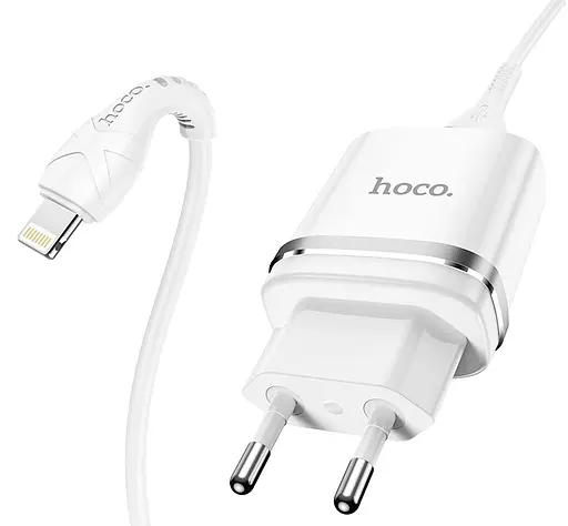 Адаптер сетевой HOCO Lightning Cable Ardent charger set N1 white - фото 1