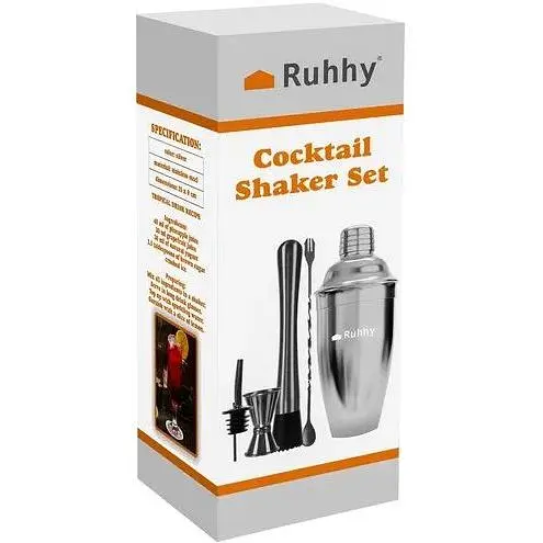 Барменський набір на 6 предметів для приготування коктейлів (шейкер 700 мл) - фото 2