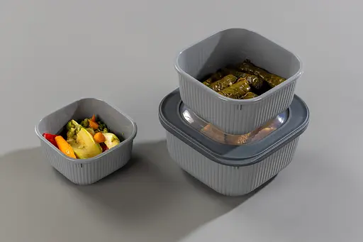 Набір контейнерів з кришками Idea Home Line Box 3 шт. 0.6/1.1/1.8 л сірий (00685 Gray) - фото 4