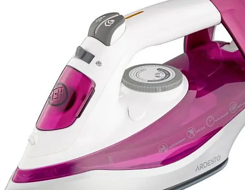 Утюг Ardesto IR-C2230-BUR, White/Purple, 2200 Вт, керамика, паровой удар, резервуар 300 мл, защита от кальцинации, антикапля, плавная регулировка мощности пара, автоматическое отключение, мерный стакан для воды, горизонтальное отпаривание - фото 5