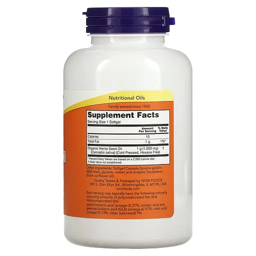 Натуральная добавка NOW Hemp Seed Oil 1000 mg, 120 капсул - фото 2