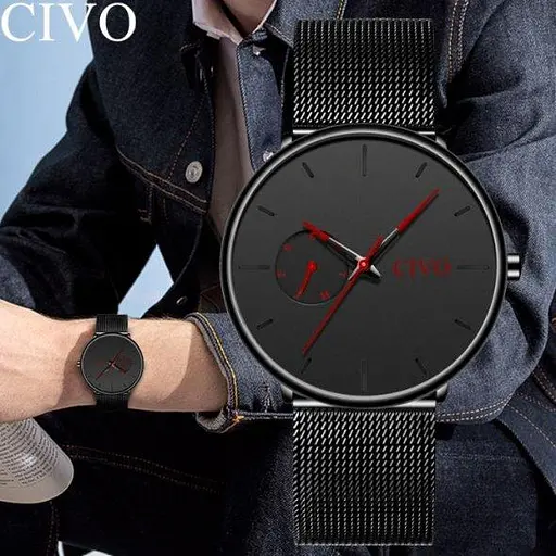 Чоловічий наручний годинник Civo Tower Red - фото 8