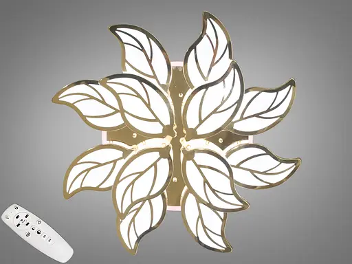 Светодиодная люстра пристельная с регулировкой яркости, 180W, золото. - фото 1