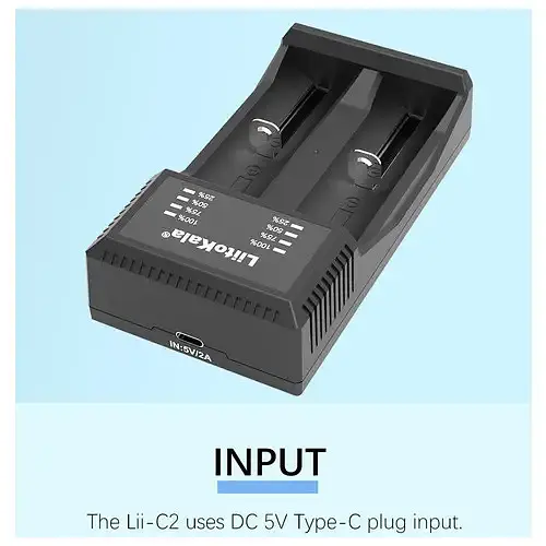 Портативное зарядное устройство Liitokala Lii-C2 для Li-ion/Ni-Mh/Ni-Cd аккумуляторов - фото 6