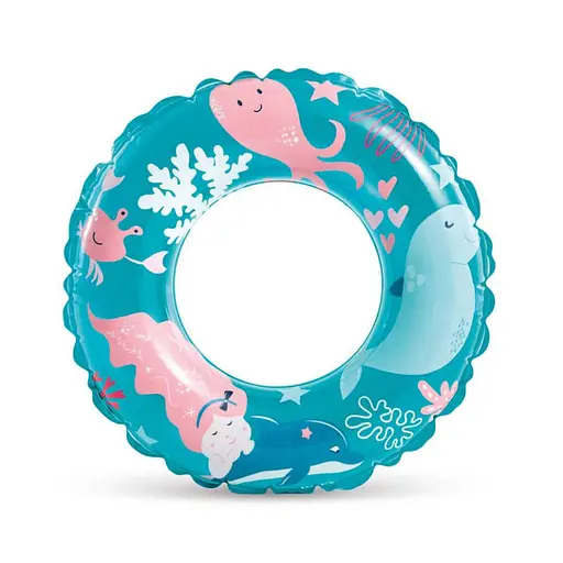 Дитячий надувний круг "Рибки" Intex 59242(Blue) синій 61 см - фото 1