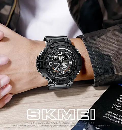 Чоловічий спортивний наручний годинник Skmei 1617 Чорний - фото 5