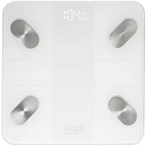 Весы напольные Adler AD 8186 white электронные/ Smart/ 180кг/ 3хААА/ автовыключение/ белые - фото 1