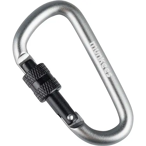 Брелок-карабін Munkees 3246 D with Screw Lock 6х60 мм Grey (1012-3246-GY)