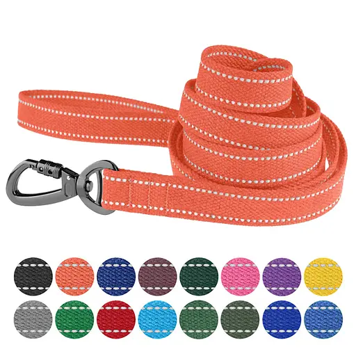 Поводок для собак Barksi Сotton с карабином на замке 300x2.5 см оранжевый - фото 6
