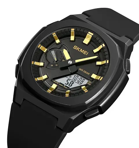 Годинник чоловічий наручний Skmei 2091 (Чорний/Золото/Білий) - фото 3