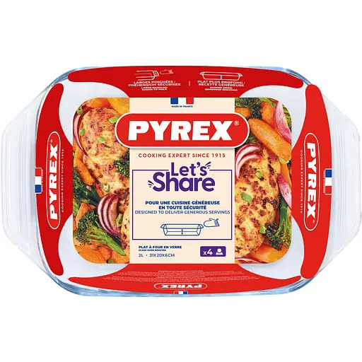 Форма Pyrex прямоугольная 31х20х6 см 2 л (407B000/8446) - фото 4