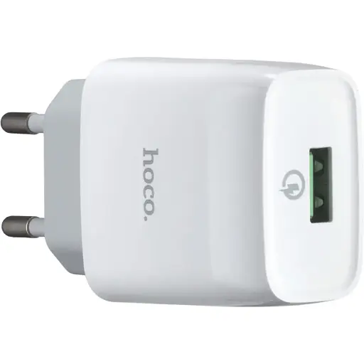 Мережевий зарядний пристрій Hoco C72Q Glorious single port QC3.0 charger ( EU ) Білий - фото 1