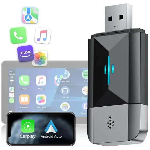 Беспроводной адаптер LAMTTO RC22 2 в 1 Plug & Play iOS 10+ и Android 12+