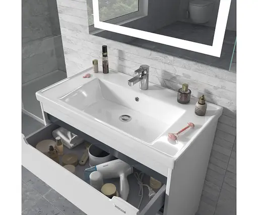 Тумба підлогова Sanwerk Грета 80 Білий з умивальником New Line (MV0000885) Білий - фото 2