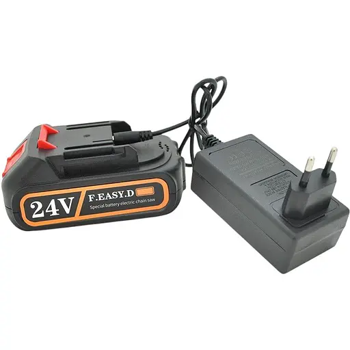 Аккумуляторная цепная электрическая пила Voltronic Chain Saw Mini  для обрезки деревьев и распиловки дров 15 см 24V зарядное устройство + аккумулятор - фото 2