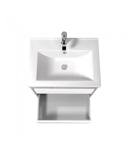 Тумба Мойдодир Polo Loft 60-U з умивальником Cosmo 60 бетон з білим Сірий - фото 5