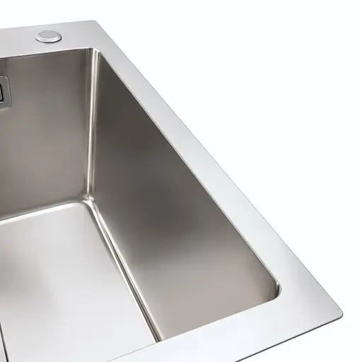 Кухонная мойка Platinum Handmade HSB 500x450x230 нержавейка (квадратный сифон 3,0/1,0), Нержавеющая сталь - фото 4