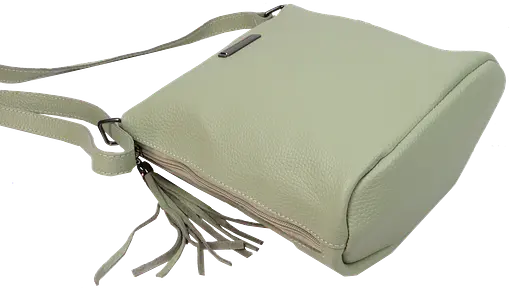 Женская кожаная сумка на плечо Borsacomoda салатовая sum0028729 - фото 7