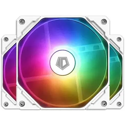 Вентилятор 120 мм ID-Cooling TF-12025-ARGB-TRIO-SNOW білий 3 шт. 120x120x25 мм ARGB підсвітка 500-1500 об/хв 13.8~30.5dB(A) - фото 1